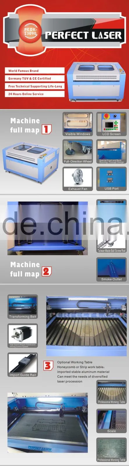 2015 China Machinery Stone Plexiglass plastic MDF Crystal Wood Acrylic Plywood Glass laser cutting machine 9060