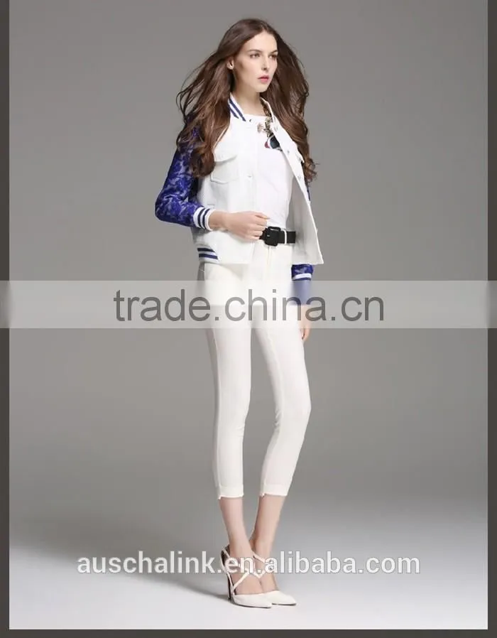 new arrival ladies short style lace sleeve 100% polyester jacket