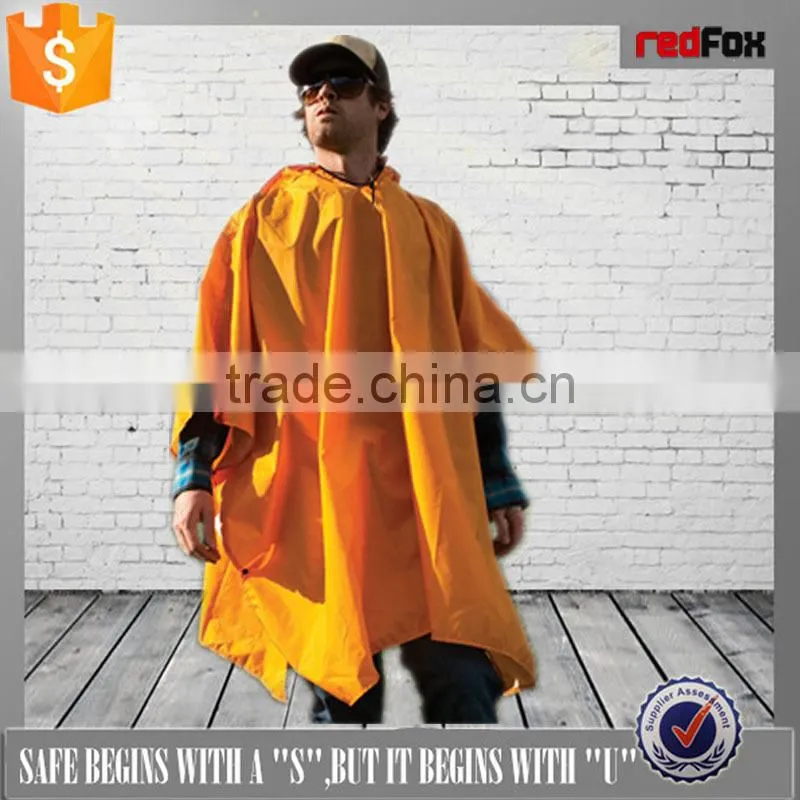 cheap fashion reflective rain poncho with logo