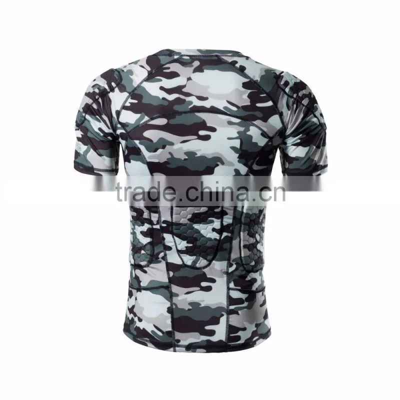 Padded Compression Protective Sport Short Sleeve compression T Shirt and shorts