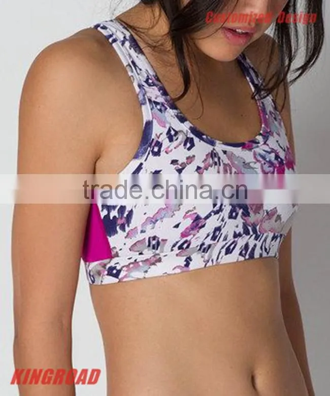 2014 custom printing spandex sports bra