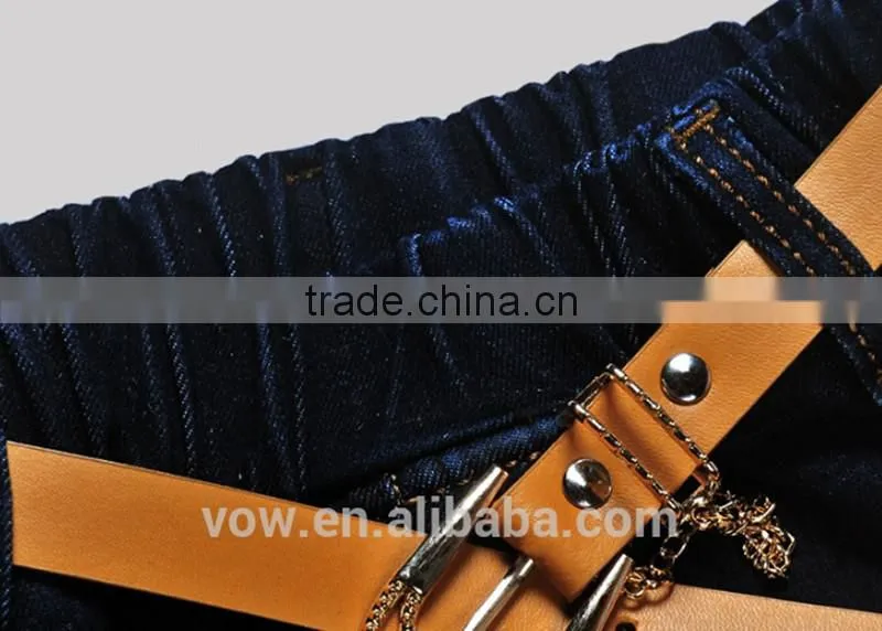nice washing kids clothes girls belted denim funky jeans hip hop kids jeans VOWCJ7186