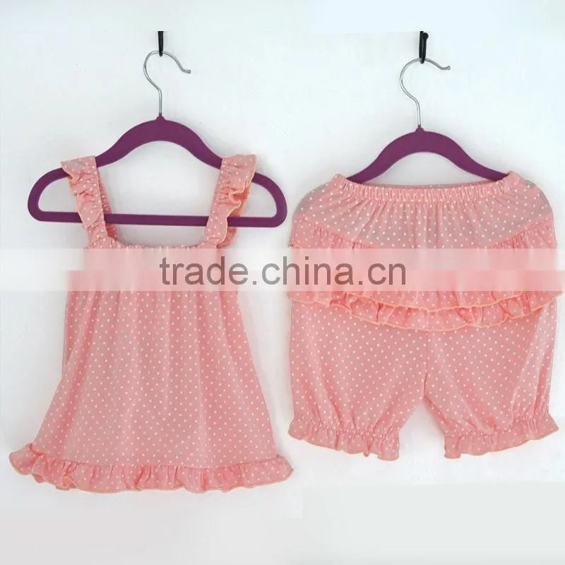 fashion pink polka dots baby girls summer clothing sets baby suits baby girls cotton outfits