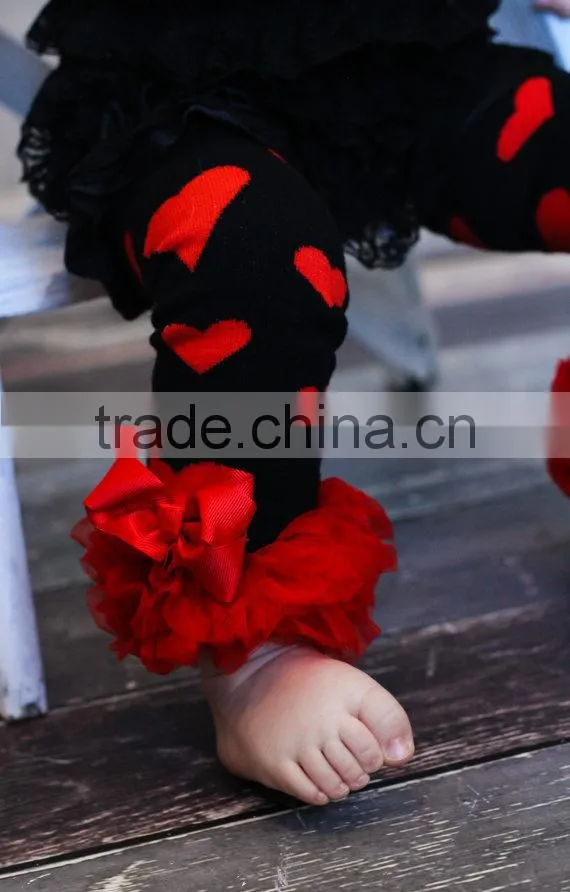 wholesale red legging football pattern 100% cotton baby leg warmers