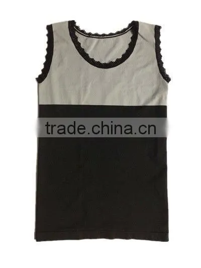 lace decorated double colors sport tank top/tube top