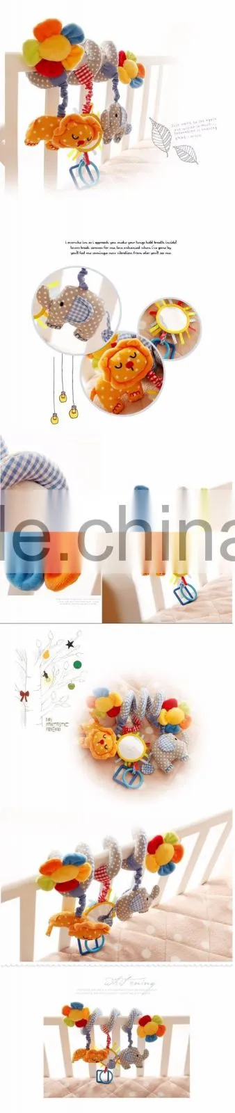 new born infant pram plush toy/Activity Spiral Cot Toy/Musical Crib Spiral Toy