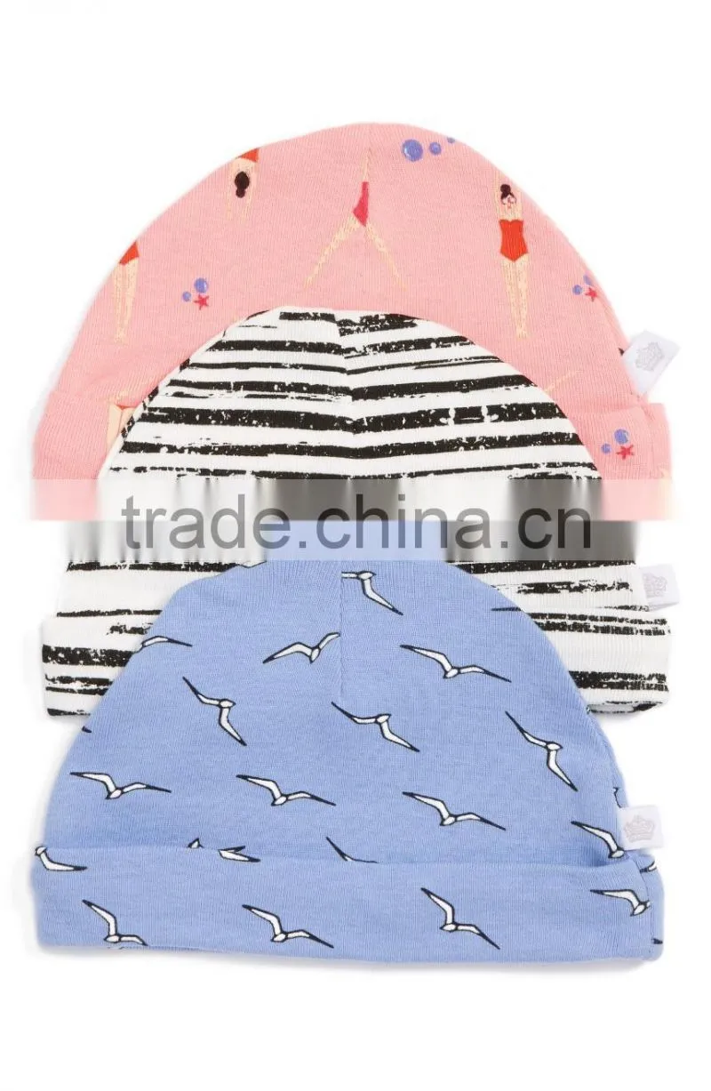 2017 new style custom baby's knitted fashion baby winter hats 100% soft cotton caps for newborn children