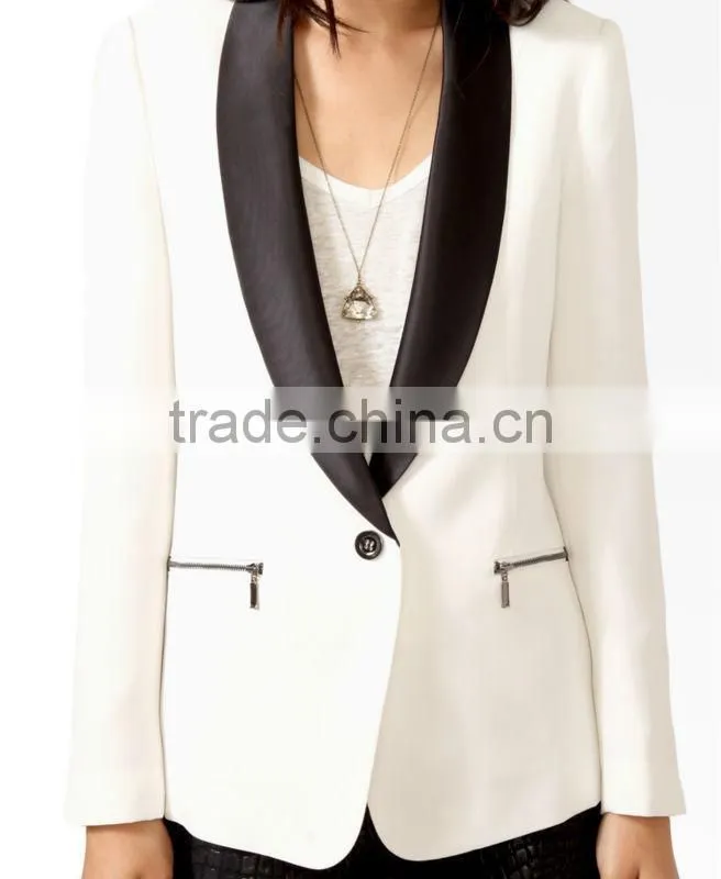 Longline Satin Lapel Blazer