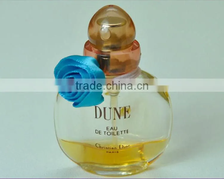 satin ribbon rose for perfume bottle
