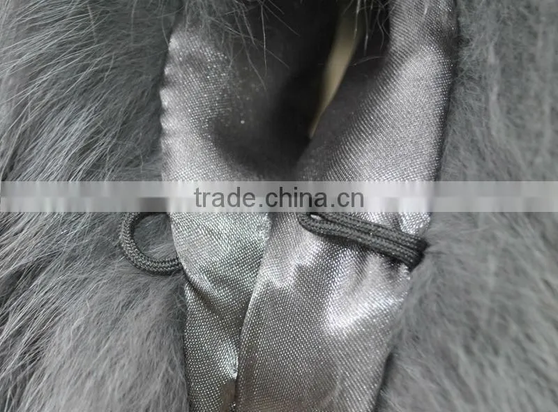 YRFUR YR043 Chic Style Fox Fur Waistcoat/Stand Collar Patchwork Fox Fur Vest