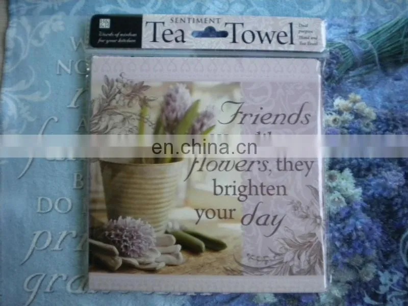 2014 new Beautiful soft microfiber printed tea towel