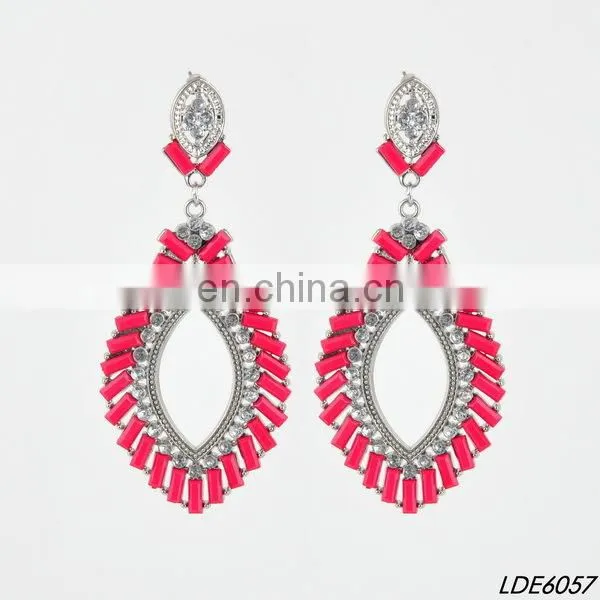 Wholesale sapphire 2014 pouplar imitation fashion alloy stone earrings