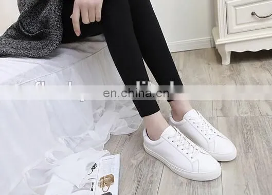 Wholesale women white sneakers lace up casual shoes lady leisure