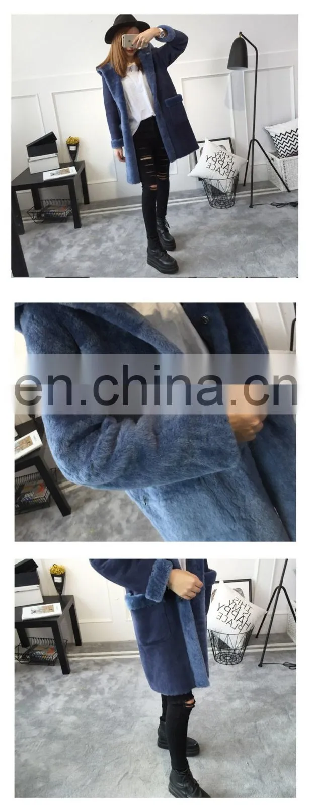 Wholesale New Style Cheap Beautiful Sheep Fur Made Winter Coat Girls