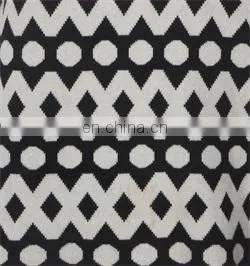 Acrylic Flat knitted sweater for women as stripe collar short sleeve polka dot T-shirt of latest design girls top