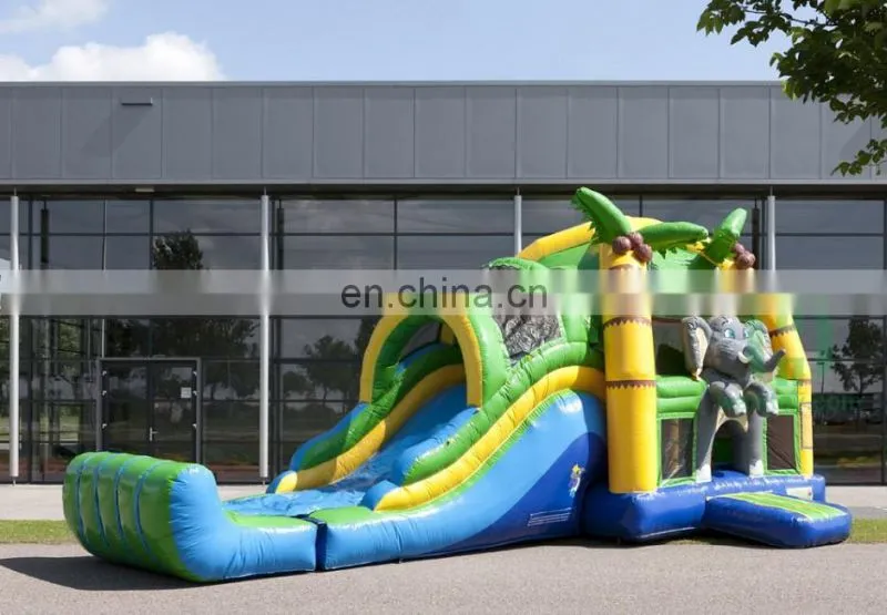 HI promotion!! Elephant inflatable bouncer with water slide, kids slide bouncer pool