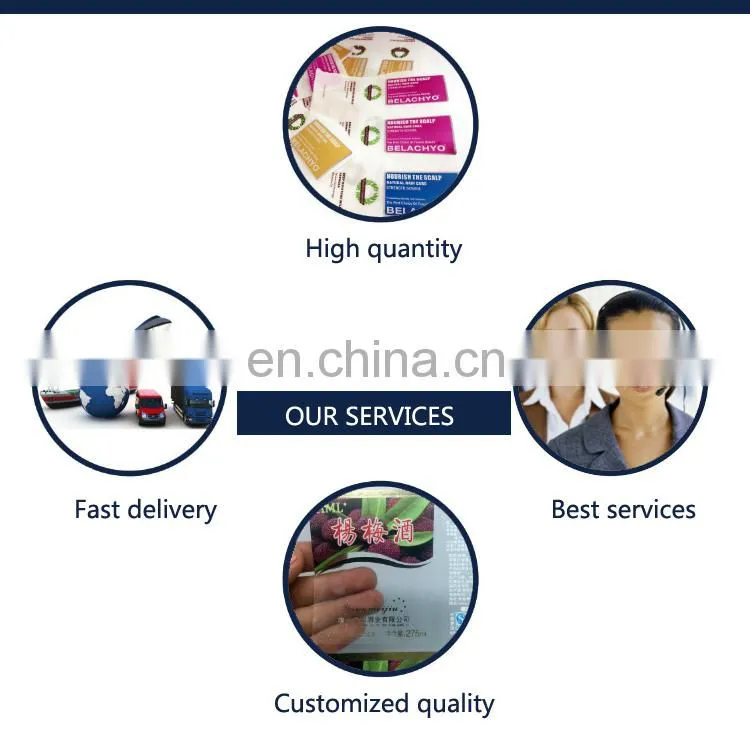 Factory price automatic colorful trademark printed cosmetic adhesive paper sticker roll