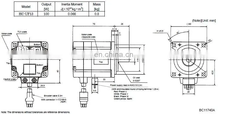 400W Mitsubishi micro servo motor HC-UF43 / HC-UF43K
