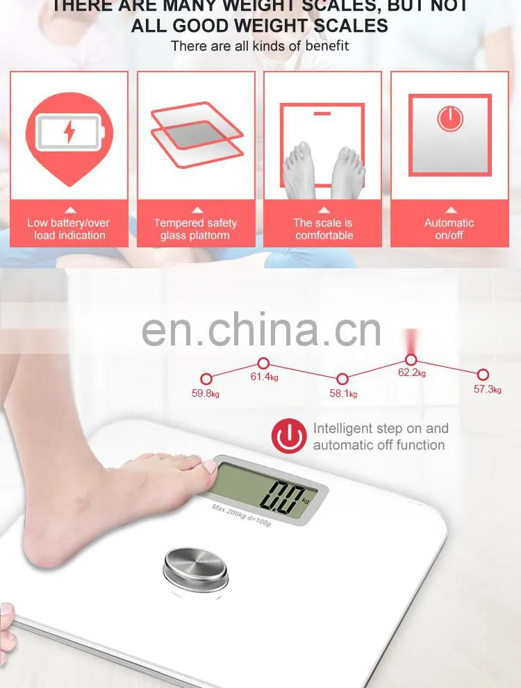 Digital Body Weight Bathroom Scale Hotel LCD Scales Battery Free