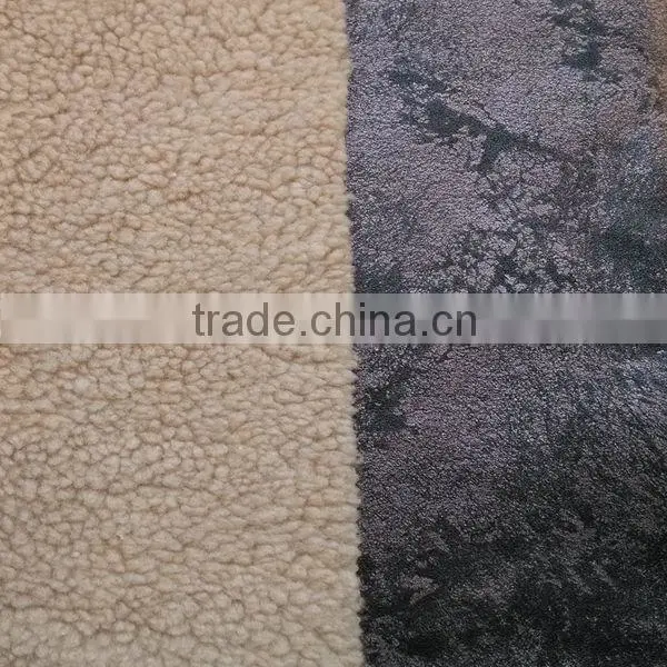 Bronzed Suede Fabric Bonded With Lamb Velvet Fabric For Garment