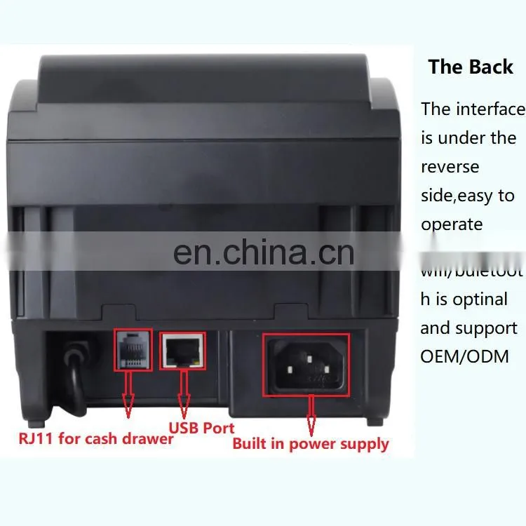 Cheap 80mm USB rolls auto cutter outdoor smartphone PDA computer POS restaurant unicode thermal receipt printer