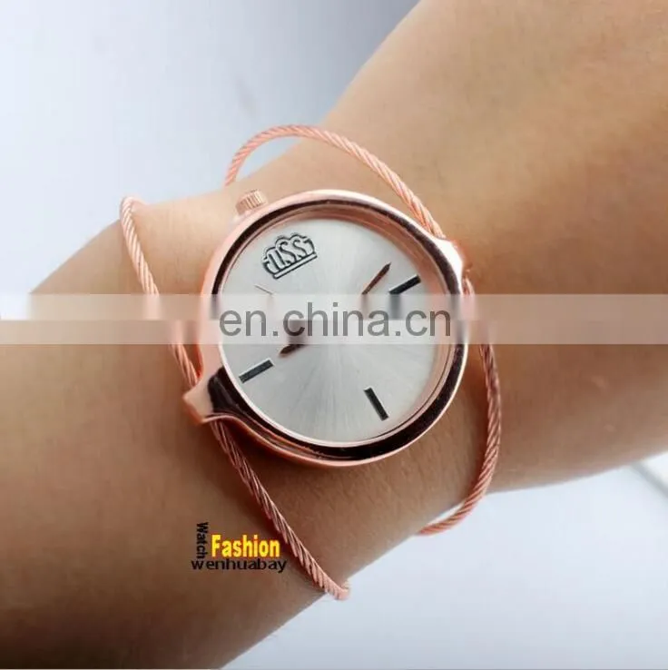 CUSSI foreign trade retro girl's watch round single steel wire Bracelet Watch women's watch wholesale quartz Steel Wire Bracelet