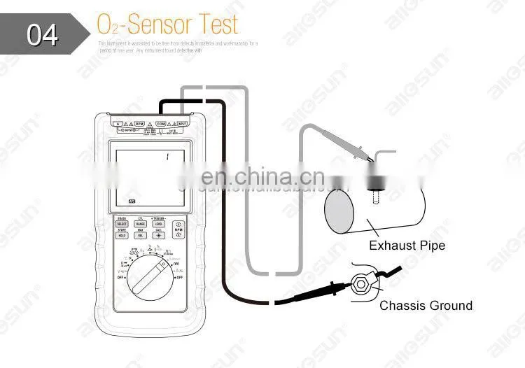 allosun EM135 Car Diagnostic Tool Digital Automotive Multi-meter Car Engine RPM Tester Dwell Angle Car Alternator Tester