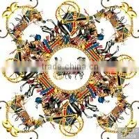 digital print custom design square pure silk scarf 90*90