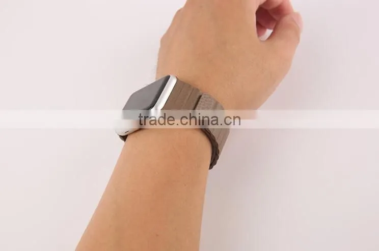 Genuine leather Loop For Apple Watch strap 42mm 38mm With Metal Adapter Adjustable Magnetic