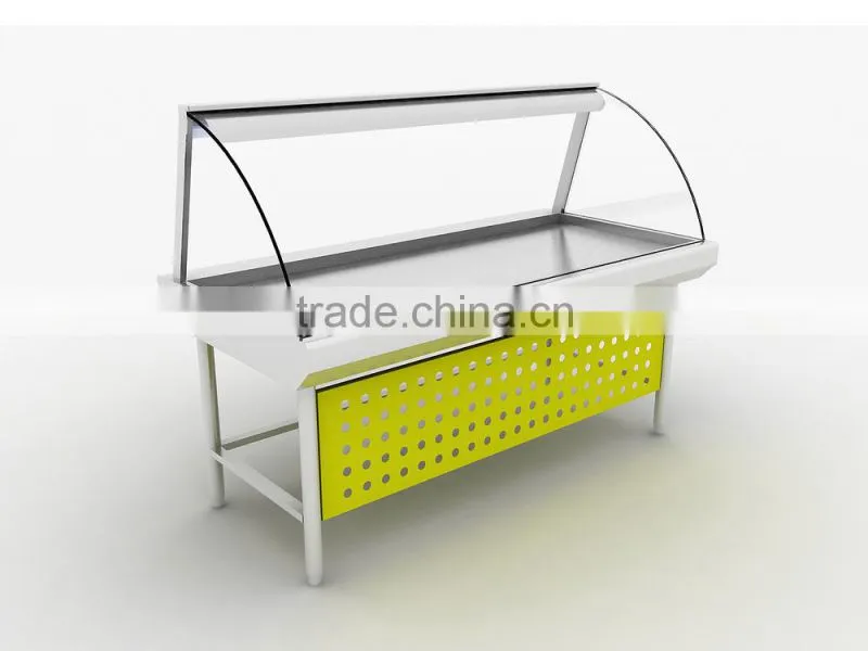 Supermarket deli showcae/electric food warmer cabinet/hot food cabinet/glass food display cabinet/table/case OEM ODM