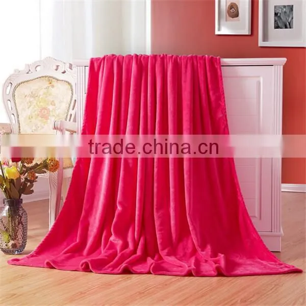 Pretty plain color cheap soft warm blankets queen size