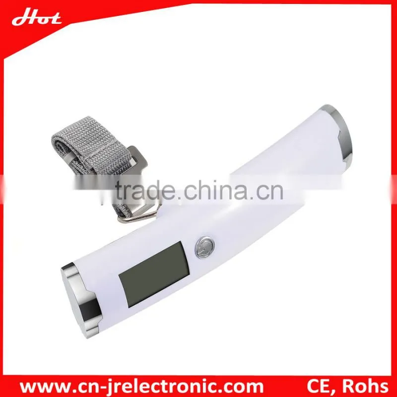 2015 christmas gift 50kg white portable digital luggage scale travel scale handy scale
