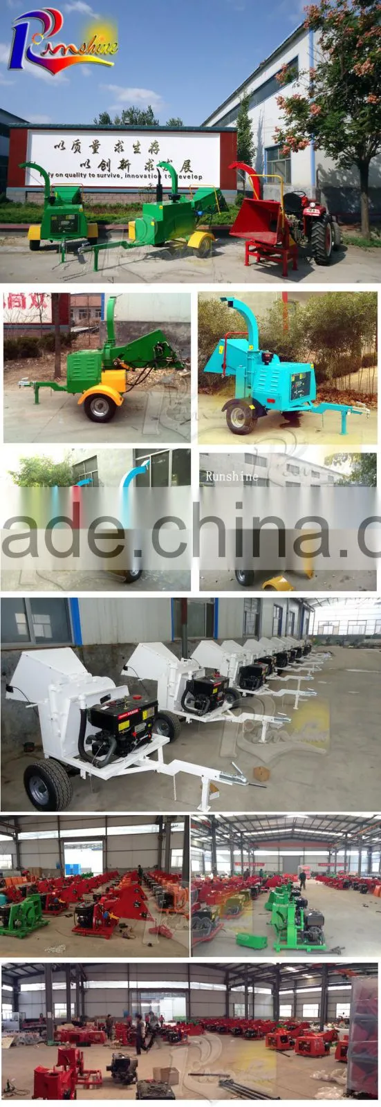 22HP diesel mobile wood chipper machine