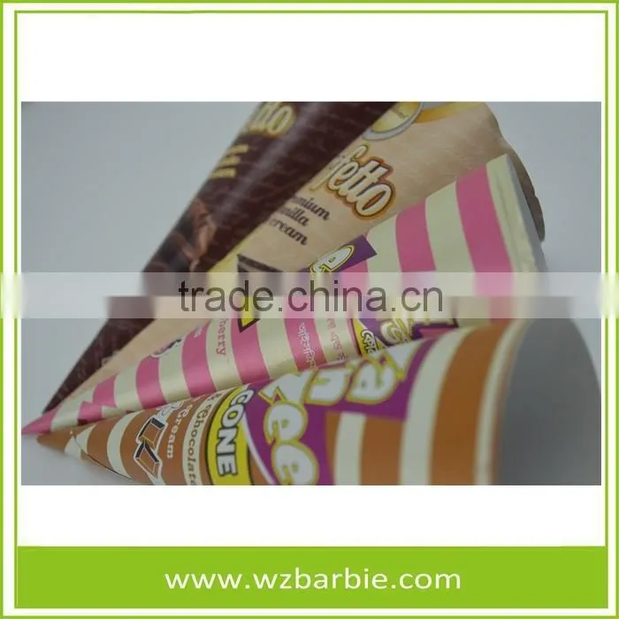 Food Grade Aluminum Foil Paper Sleeve For Ice Cream Cone
