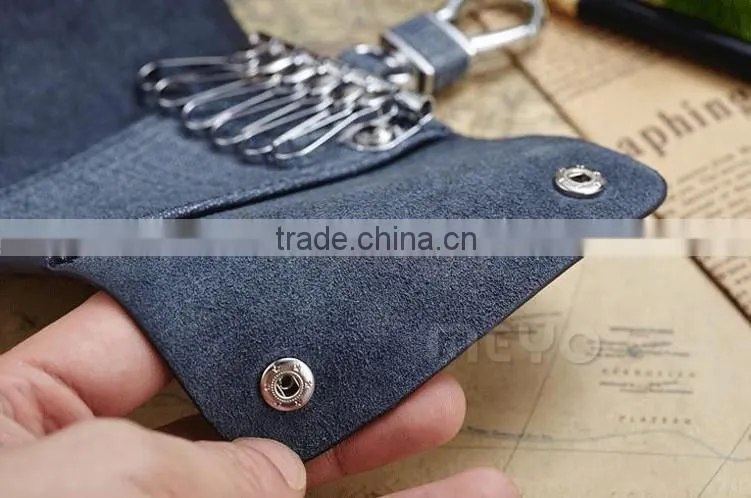 Creative canvas leather key organizer wallet for business