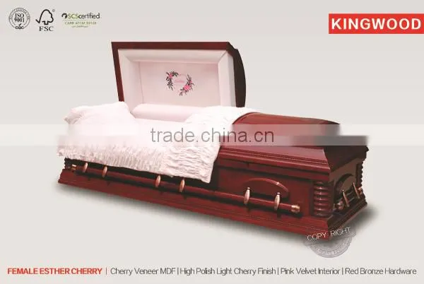 FEMALE ESTHER CHERRY Lumber Casket Lining
