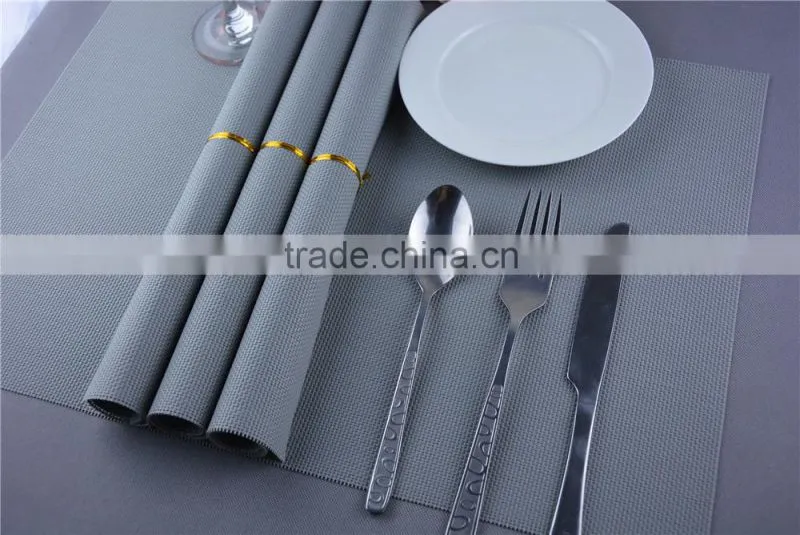 PVC Plastic Table mat dinner placemat light grey placemat pure color 45*30cm