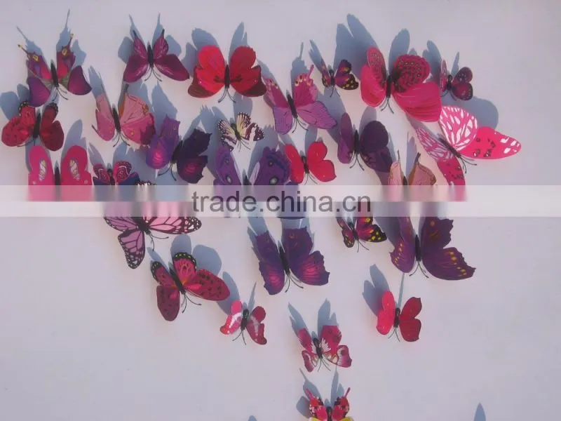 ALFOREVER 12 pcs butterlies per bag one layer colorful hot sale butterflies