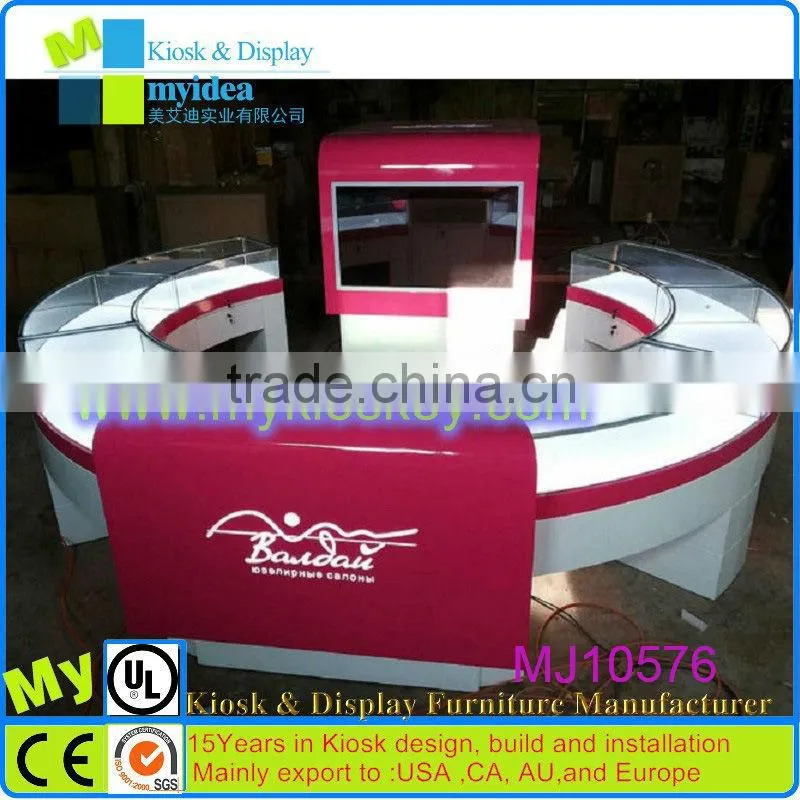 Round elegant exhibition display showcase stand/Perfume exhibition furniture showcase cabinet