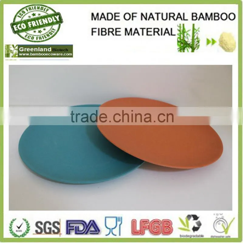 funny colorful prints bamboo fiber hot plate set,bamboo custom serving dishes
