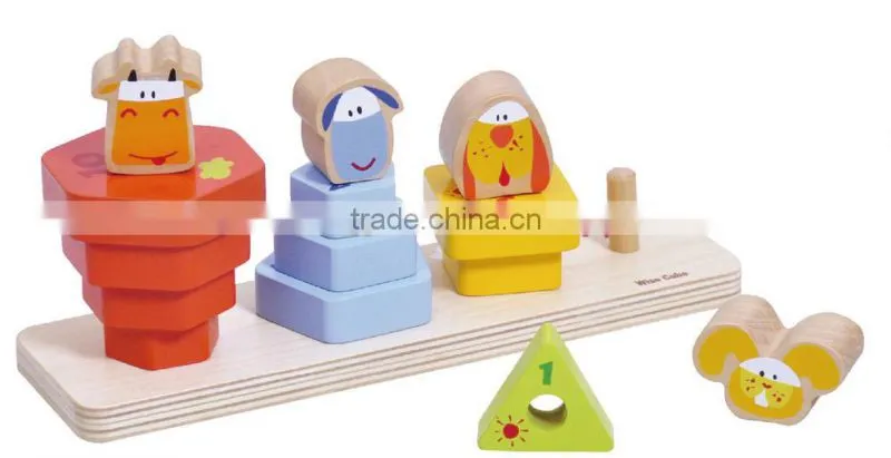Top Bright EN71 and ASTM Fram animal stacking balance blocks 11 pcs eductaional geometric toy block for child early education