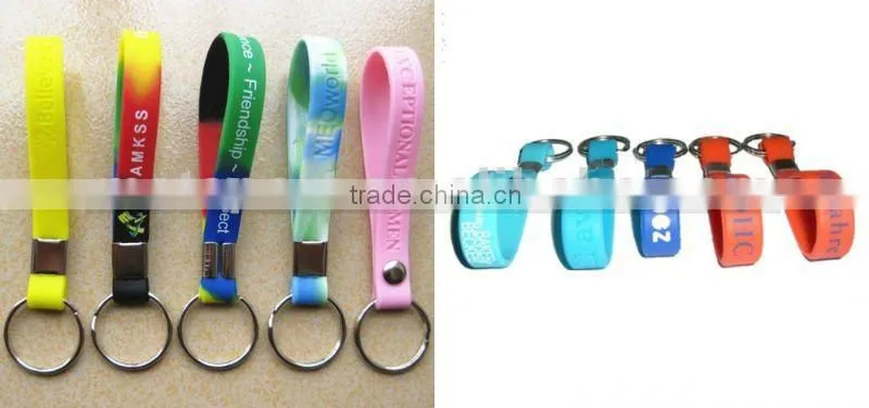 2015 new fashion silicon key chain with beads