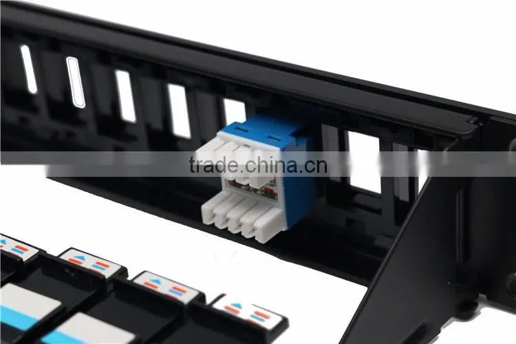 Empty patch panel, 24 Port 1U Keystone Jack Snap in Blank Panel for Cat5e Cat6 RJ45 19 inch