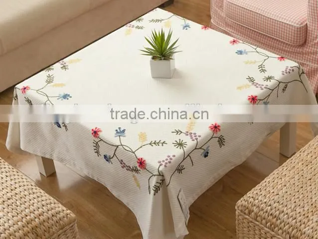 table cloth table cover with flower embroidery
