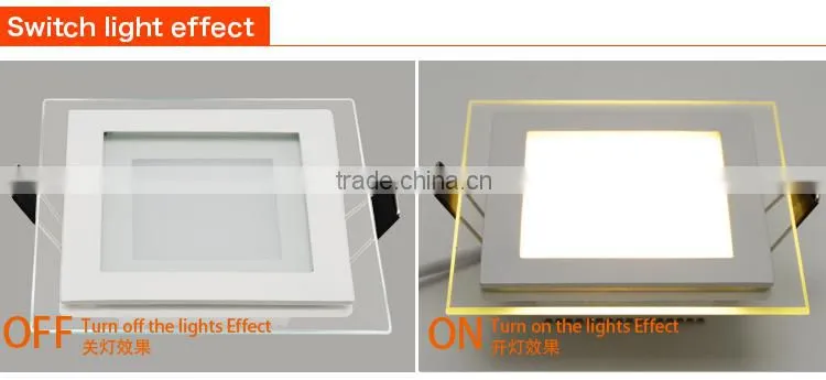 SMD 5630 square 6w 12w 18w 24w glass led panel light