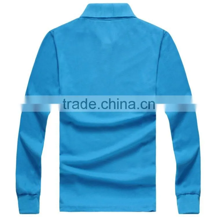 Cheap Price 100% Polyester Long Sleeve Polo Shirt With Pockets