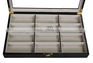 Custom high glossy ebony wooden eyeglass box