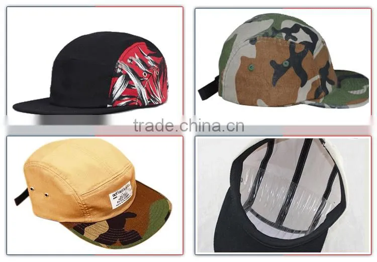 Fancy 5 Panels Custom Logo Snapback Cap and Hat with Leather Patch