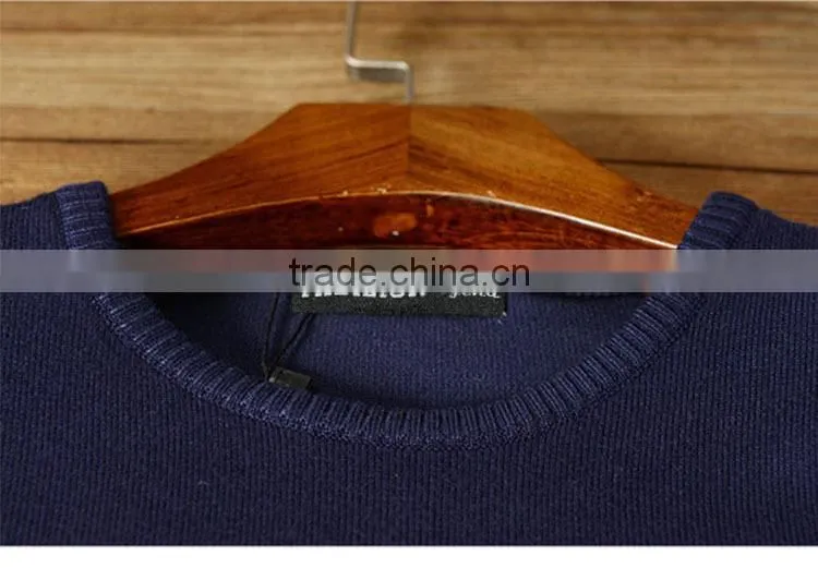 Men's round collar cashmere pure colour sweater for new design sweaters