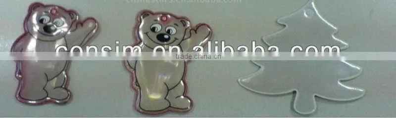 Reflective key chains,refletive bear hanger ,decorative plastic chain ,car reflective sticker